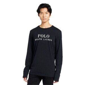 🆕 RALPH LAUREN POLO POLO men’s Spell Out Long Sleeve T-Shirt Black Shirt Size L